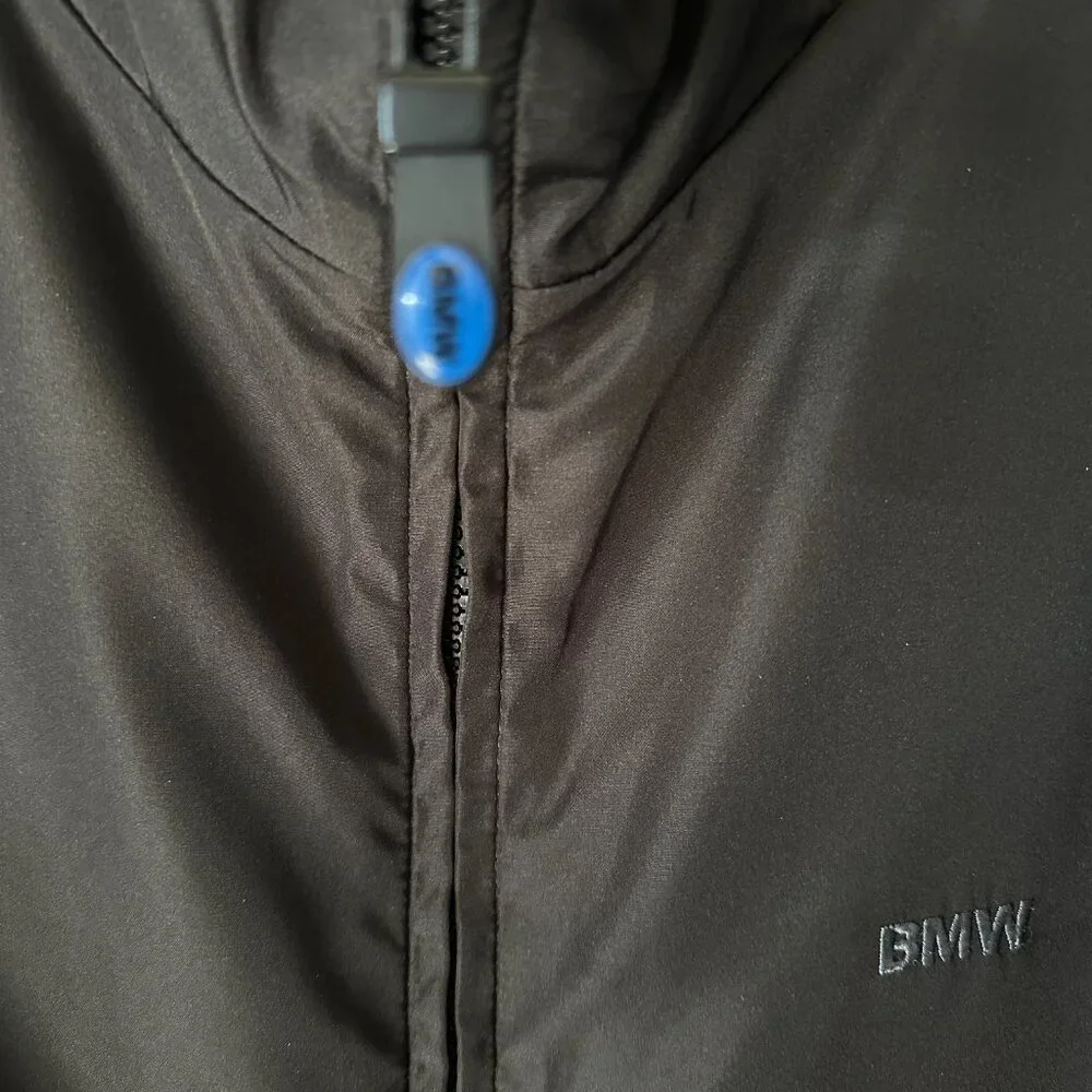 BMW Black Full Zip Sleeveless Vest Jacket Men's Medium